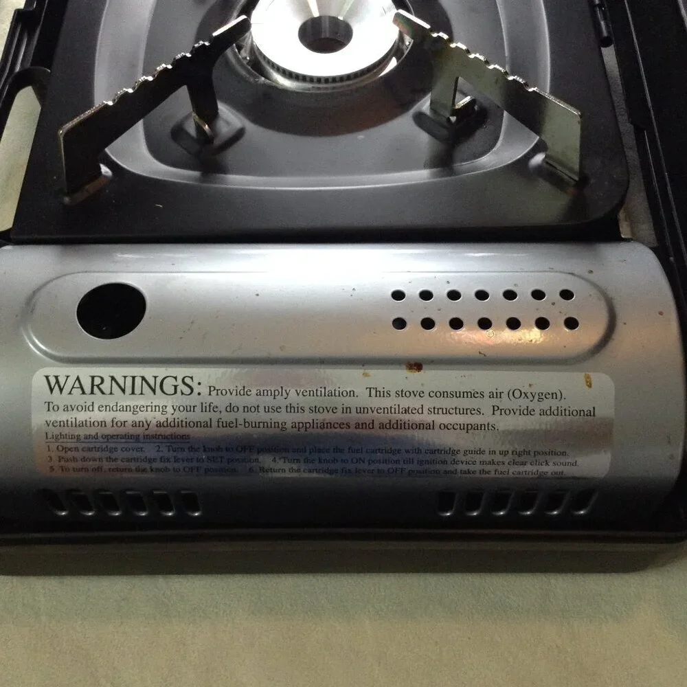 Portable Iwatani Slim Silver Camping Stove in case; Camping, Scouts, Wilderness